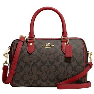 Red coach rowan satchel shoulder/handbag